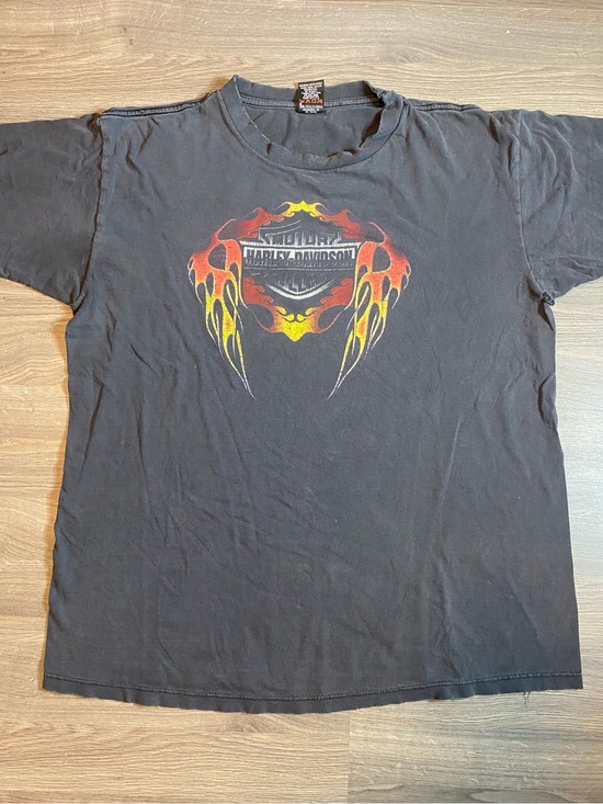Harley-Davidson Other - Harley-Davidson Black Tee with Red and Yellow Flame Shield - Edmonton, AB